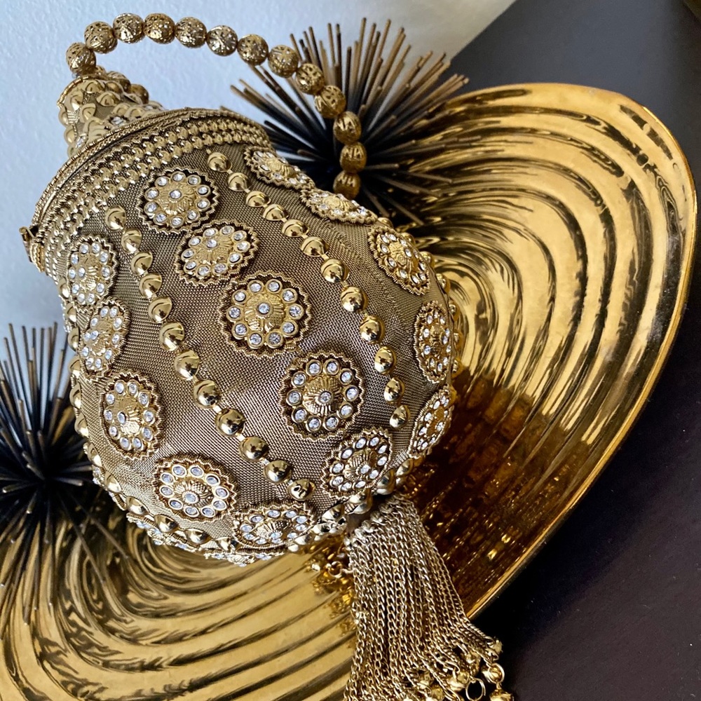Handmade Golden Indian Handbag